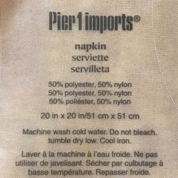 PIER 1 Napkins Sheer Gold Set of 8 - Picture 10 of 10